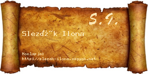 Slezák Ilona névjegykártya